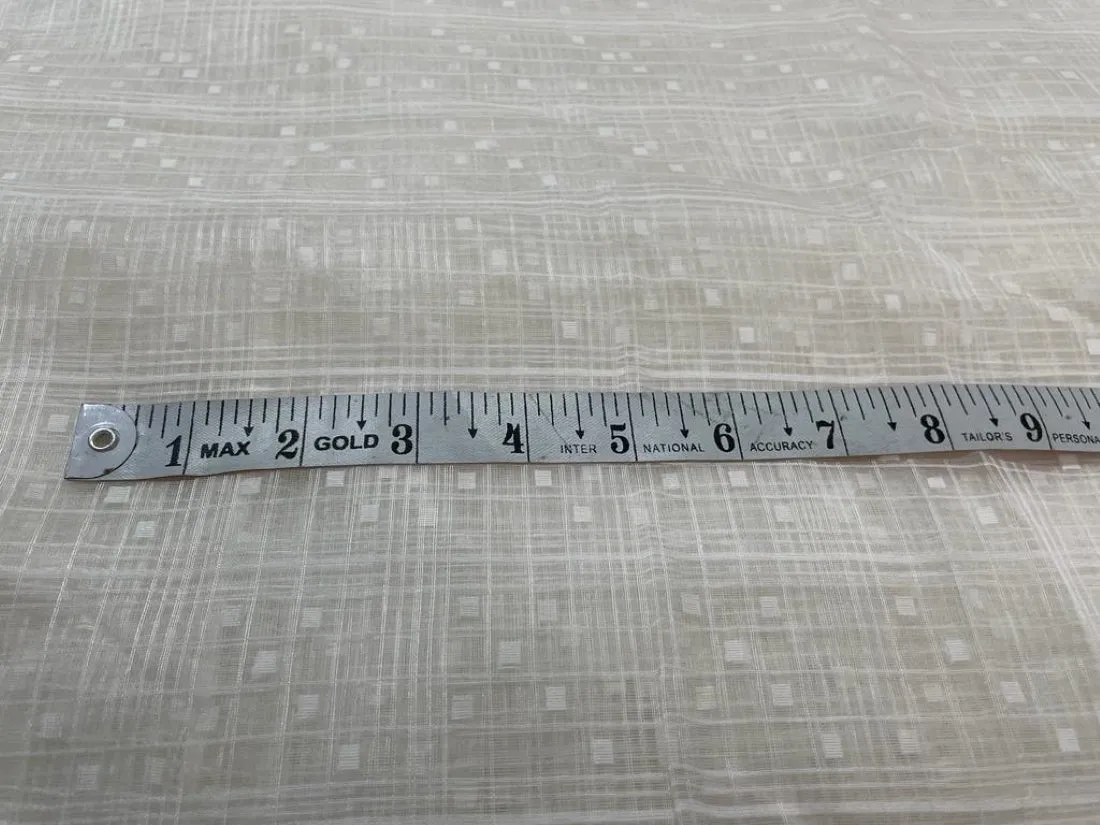 100% silk organza ivory with mercerized butta  fabric 44&quot;[12298]