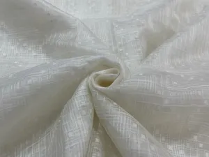 100% silk organza ivory with mercerized butta  fabric 44&quot;[12298]