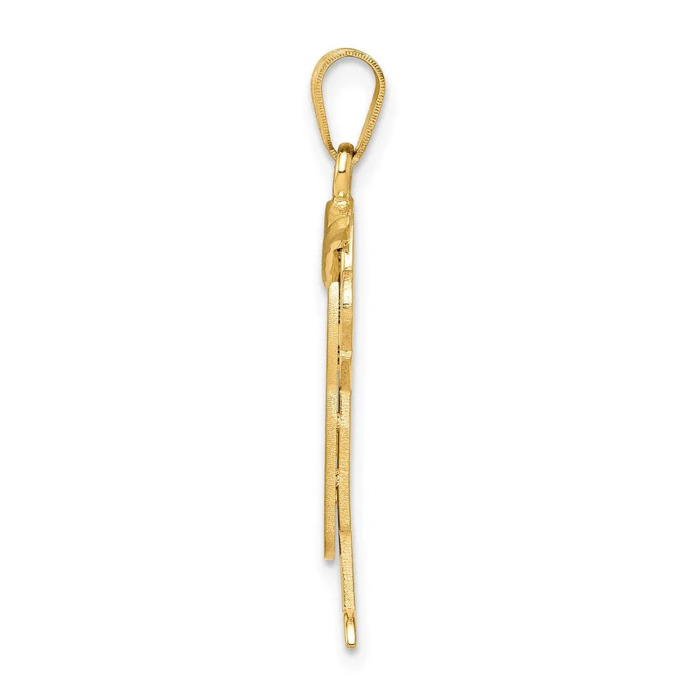 14k Solid Engravable Boy in Overalls with Hat on Left Charm
