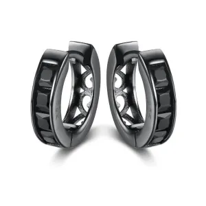 925 Sterling Silver with Cubic Black Zirconia Earrings