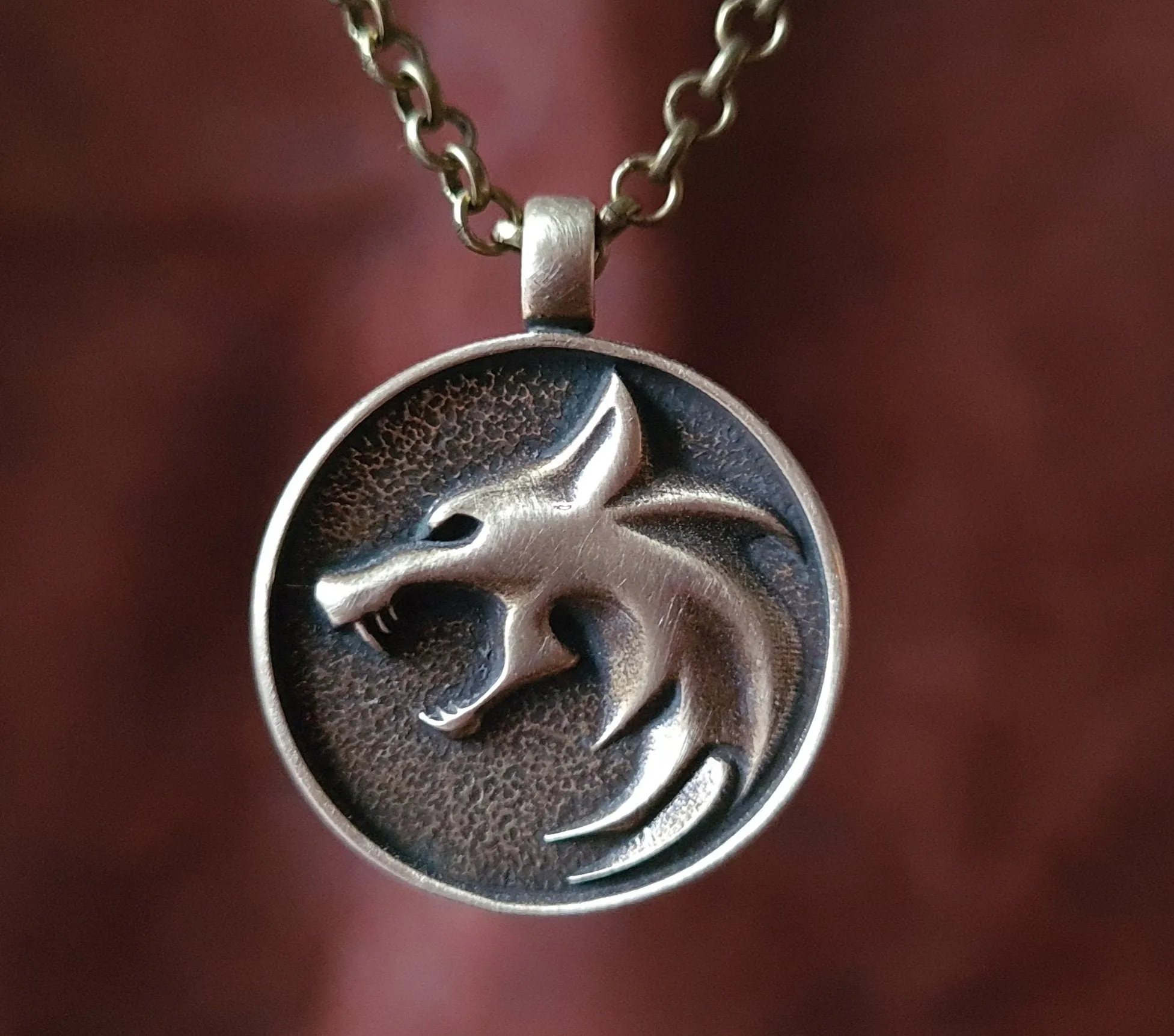 925 Sterling Silver Wolf Necklace Pendant Amulet Jewelry With Chain