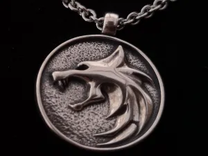 925 Sterling Silver Wolf Necklace Pendant Amulet Jewelry With Chain