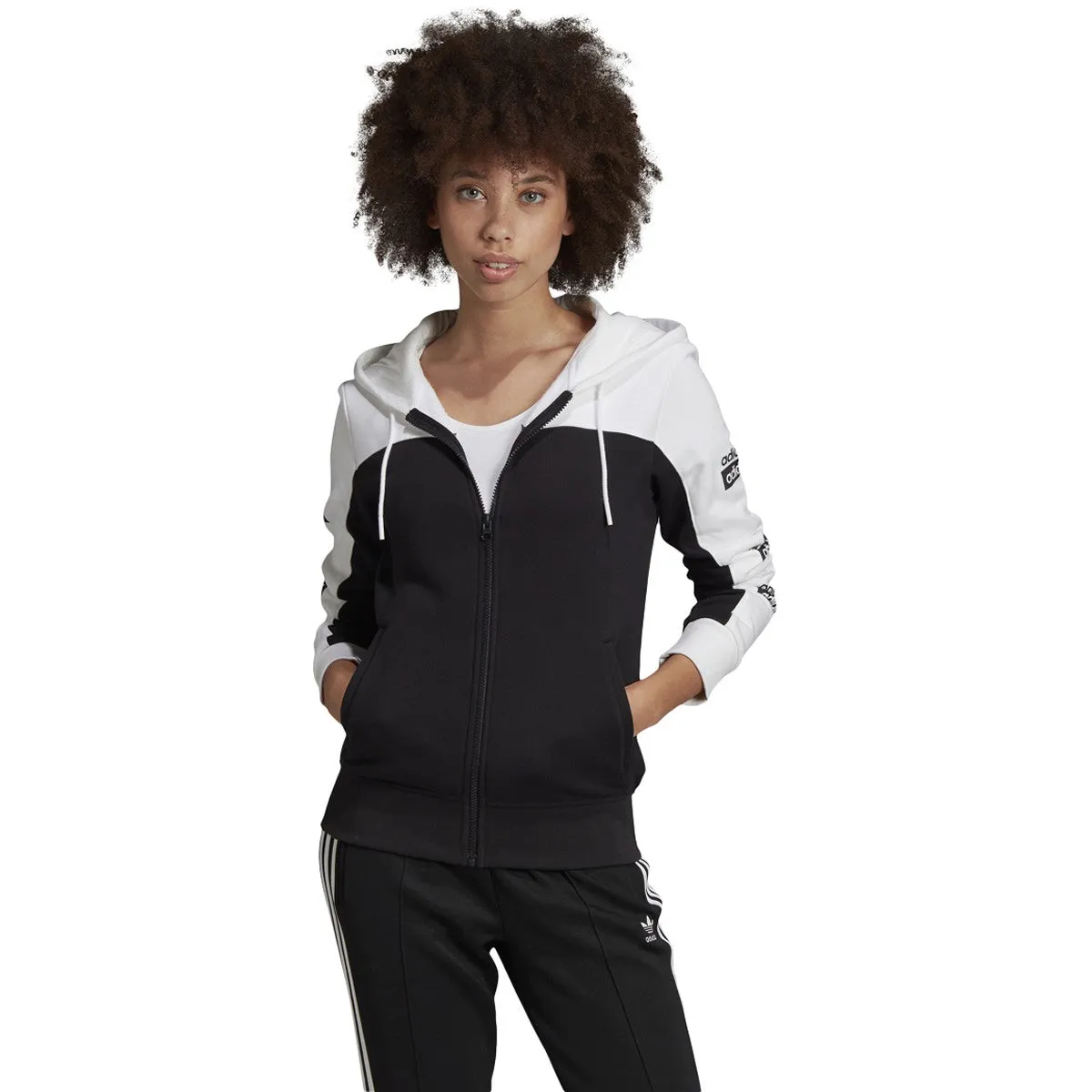 Adidas Women's Originals Logo Track Jacket White-Black