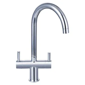 AG Beyton Twin Lever Kitchen / Galley Monoblock Mixer Tap Chrome