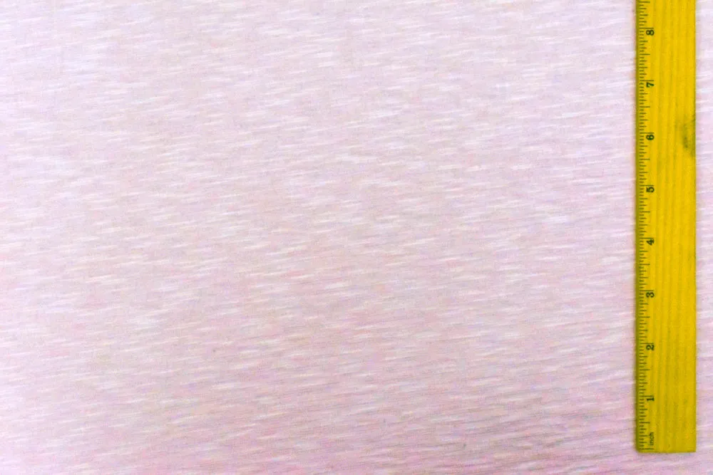 Baby Pink-White Crinkle Stripe Stretch Polyester Slub Jersey Knit Fabric