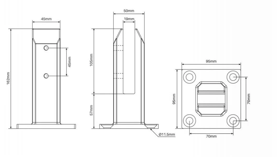 Balustrade, Pool Fence Spigot, Matt Black, Polished or Satin Stainless SS2205