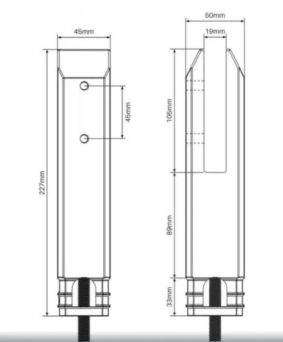Balustrade, Pool Fence Spigot, Matt Black, Polished or Satin Stainless SS2205
