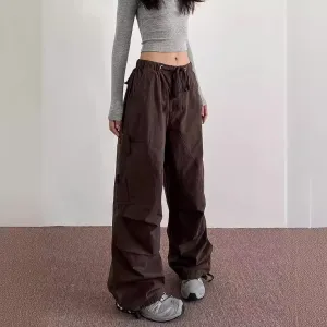 binfenxie-shop leapord halloween outfit American Retro American Street Fashion Overalls Women's Fashion Ankle-Tied Casual Long Pants