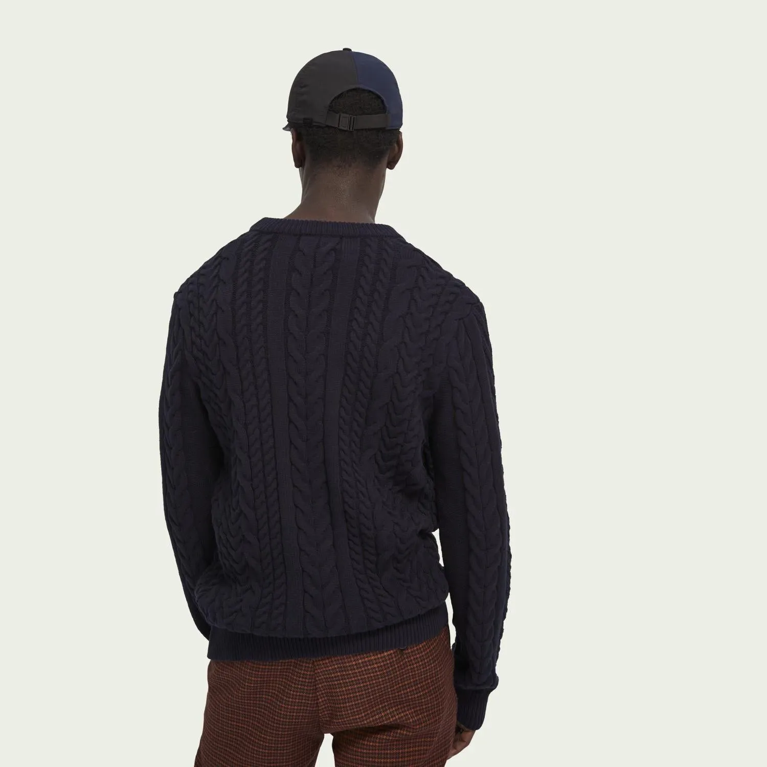 Cable Knit Pullover (Navy)