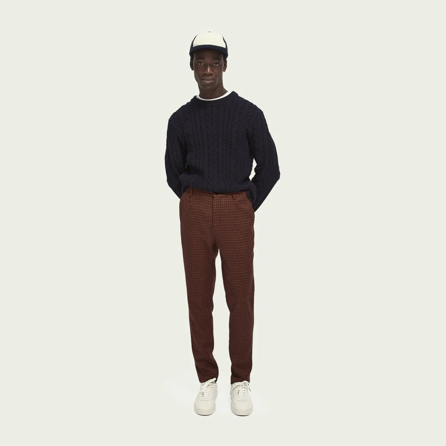 Cable Knit Pullover (Navy)