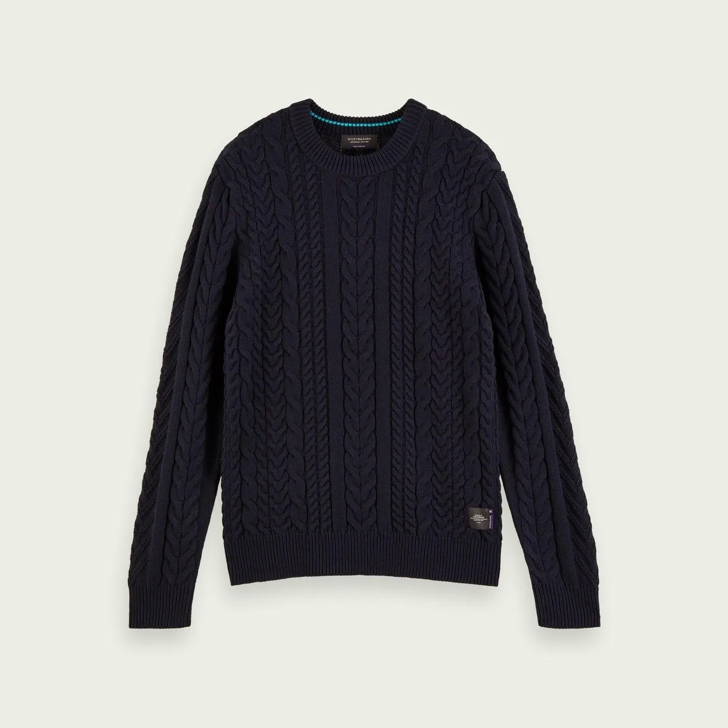 Cable Knit Pullover (Navy)