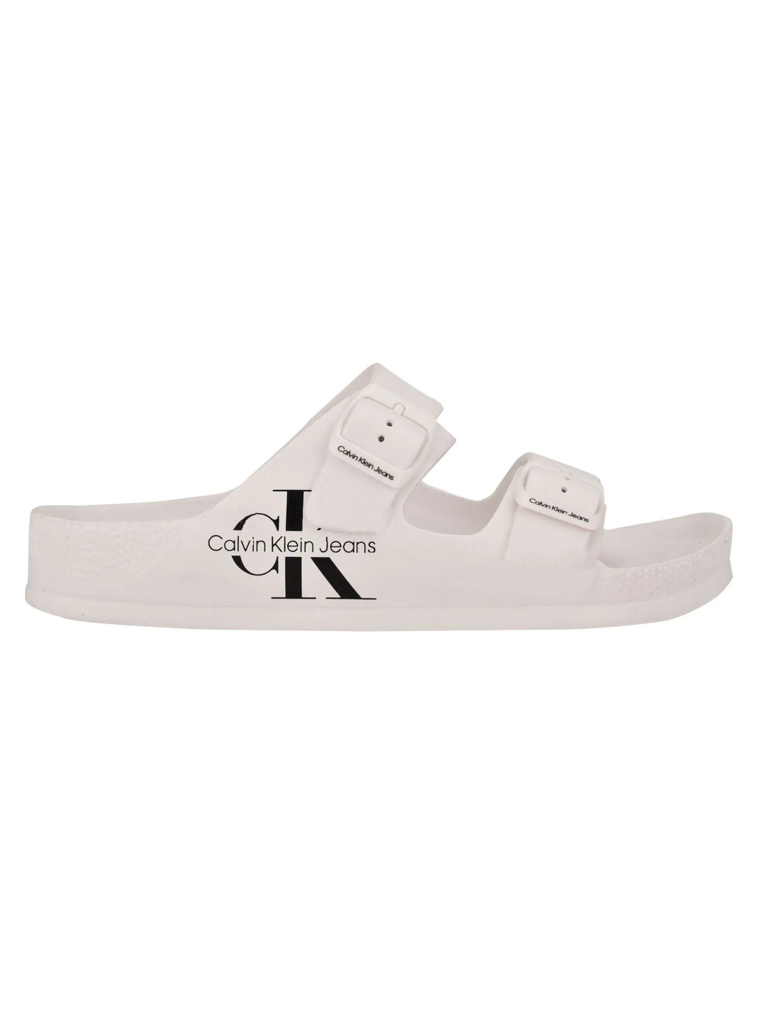 CALVIN KLEIN JEANS Mens White Padded Zion Round Toe Buckle Sandals Shoes M