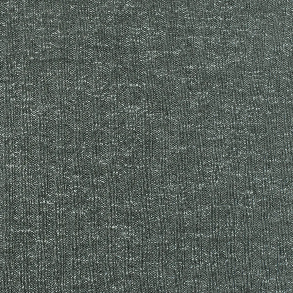 Charcoal Gray-White Texture Stretch 4x2 Rib Knit Fabric