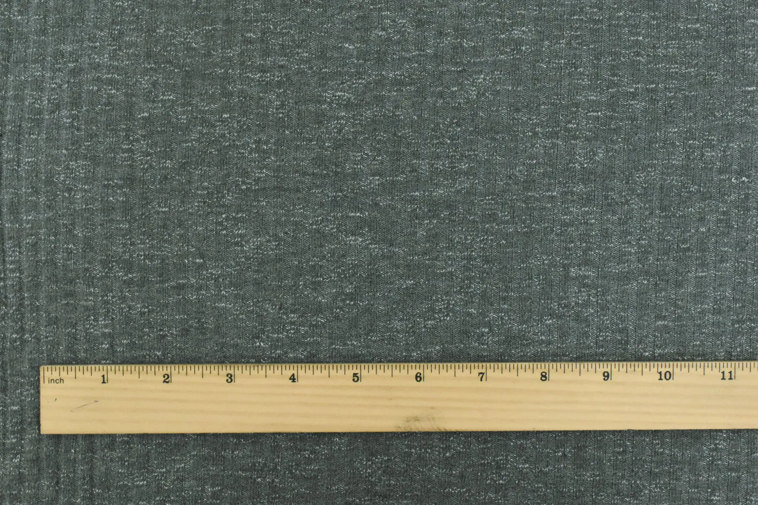 Charcoal Gray-White Texture Stretch 4x2 Rib Knit Fabric