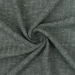 Charcoal Gray-White Texture Stretch 4x2 Rib Knit Fabric