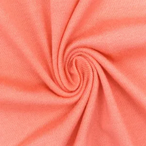 Coral Orange Stretch Rayon Slub Jersey Knit Fabric