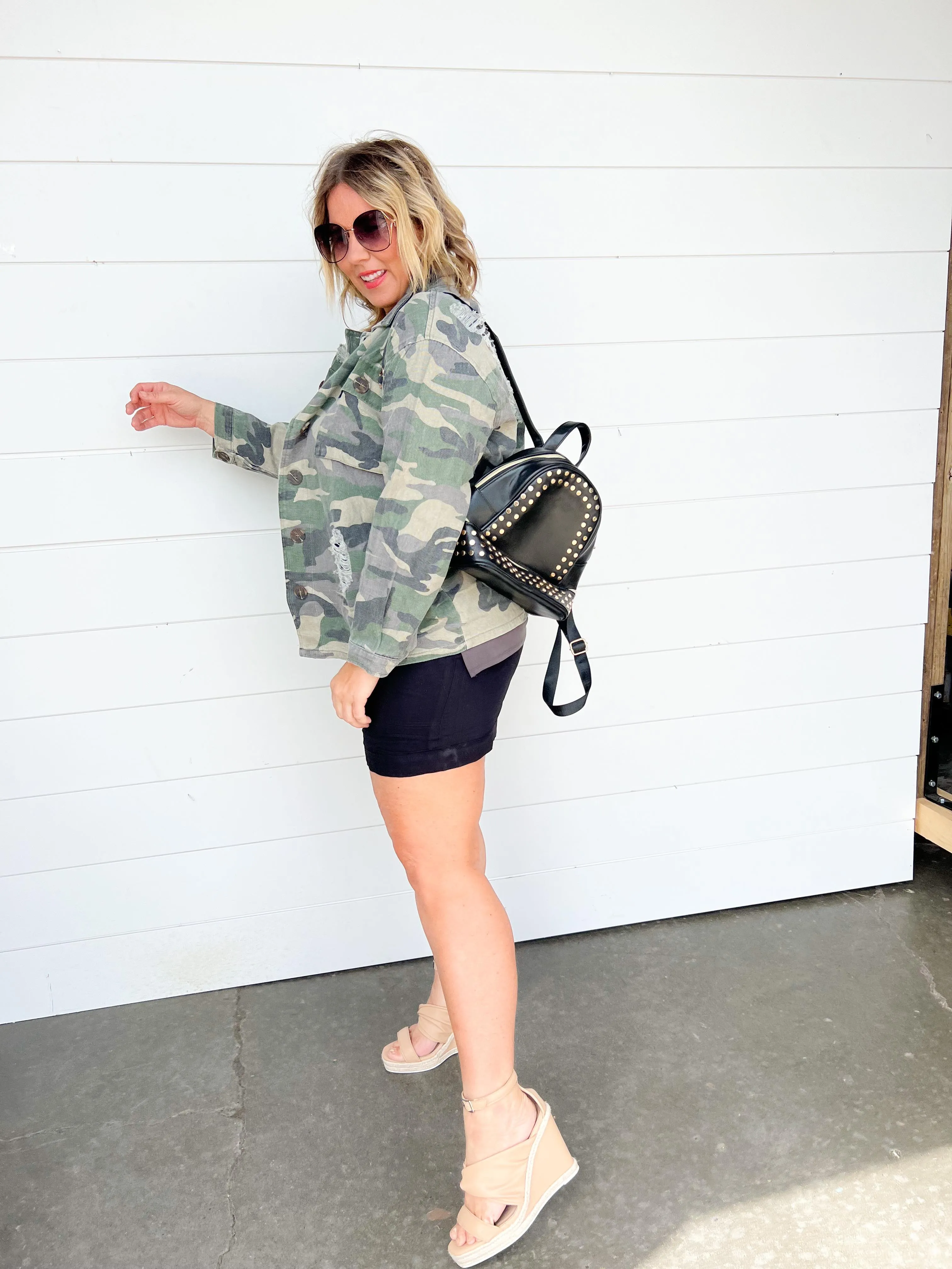 Distressed Camo Jacket