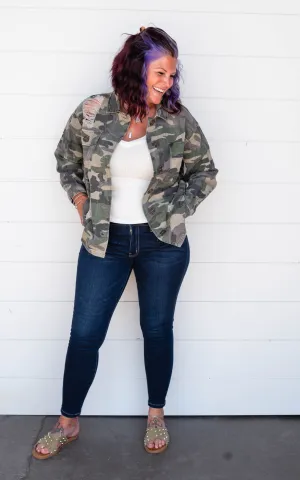 Distressed Camo Jacket
