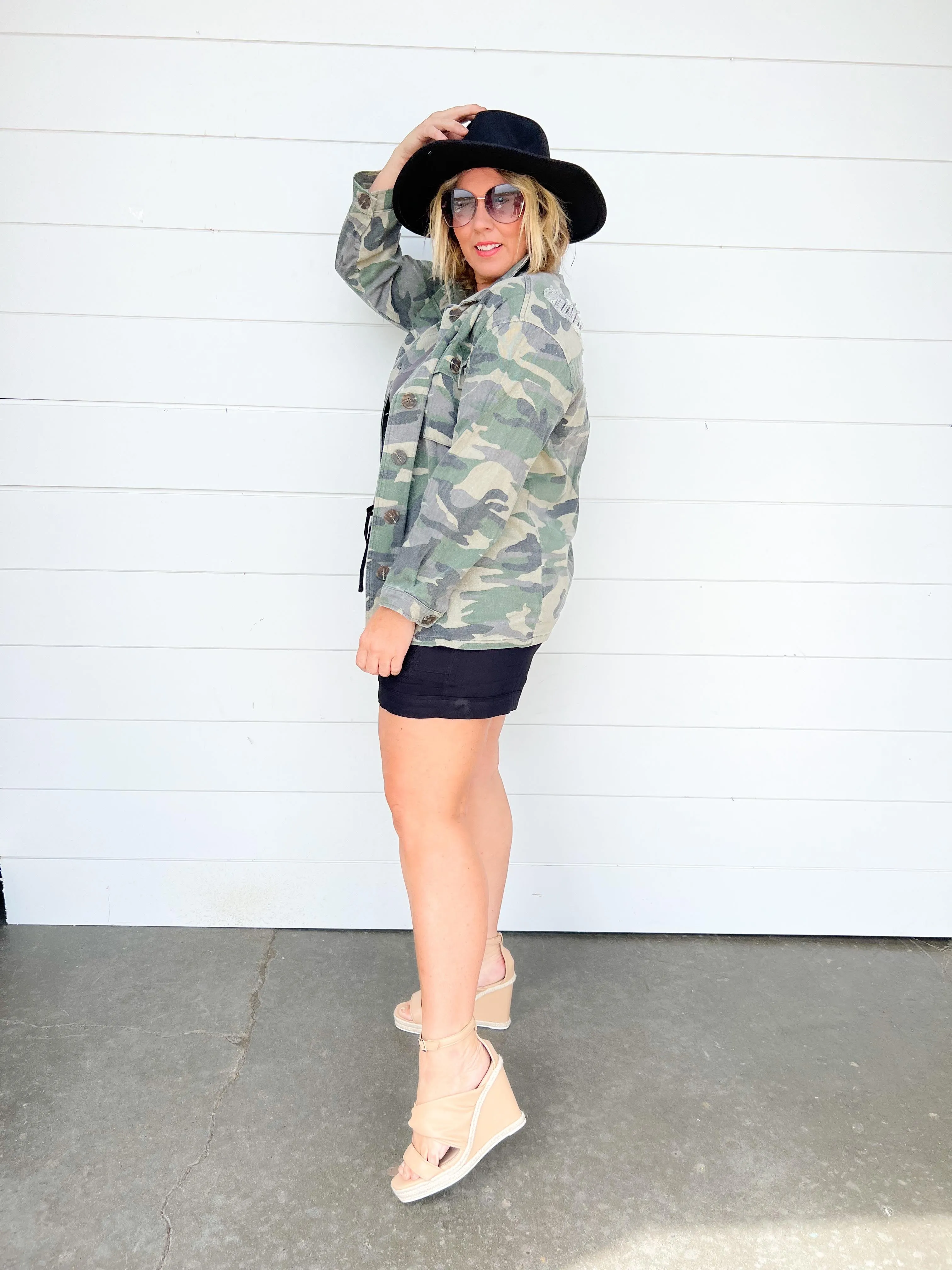 Distressed Camo Jacket