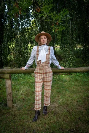 Dodo overalls - cream tartan checks
