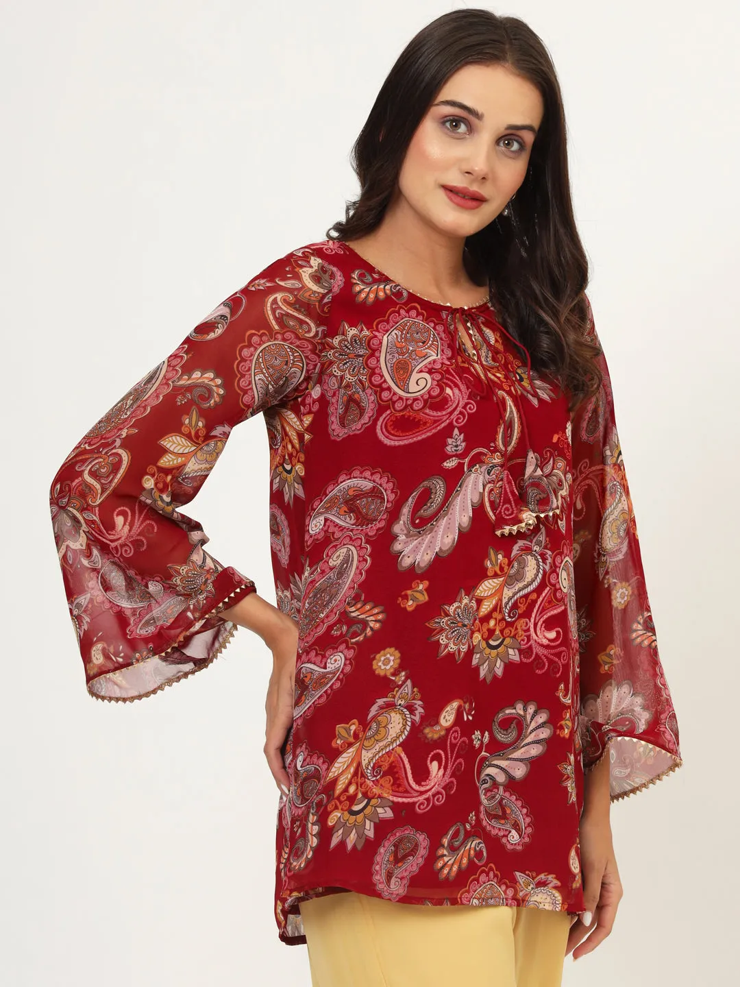 Georgette Printed A-line Kurti