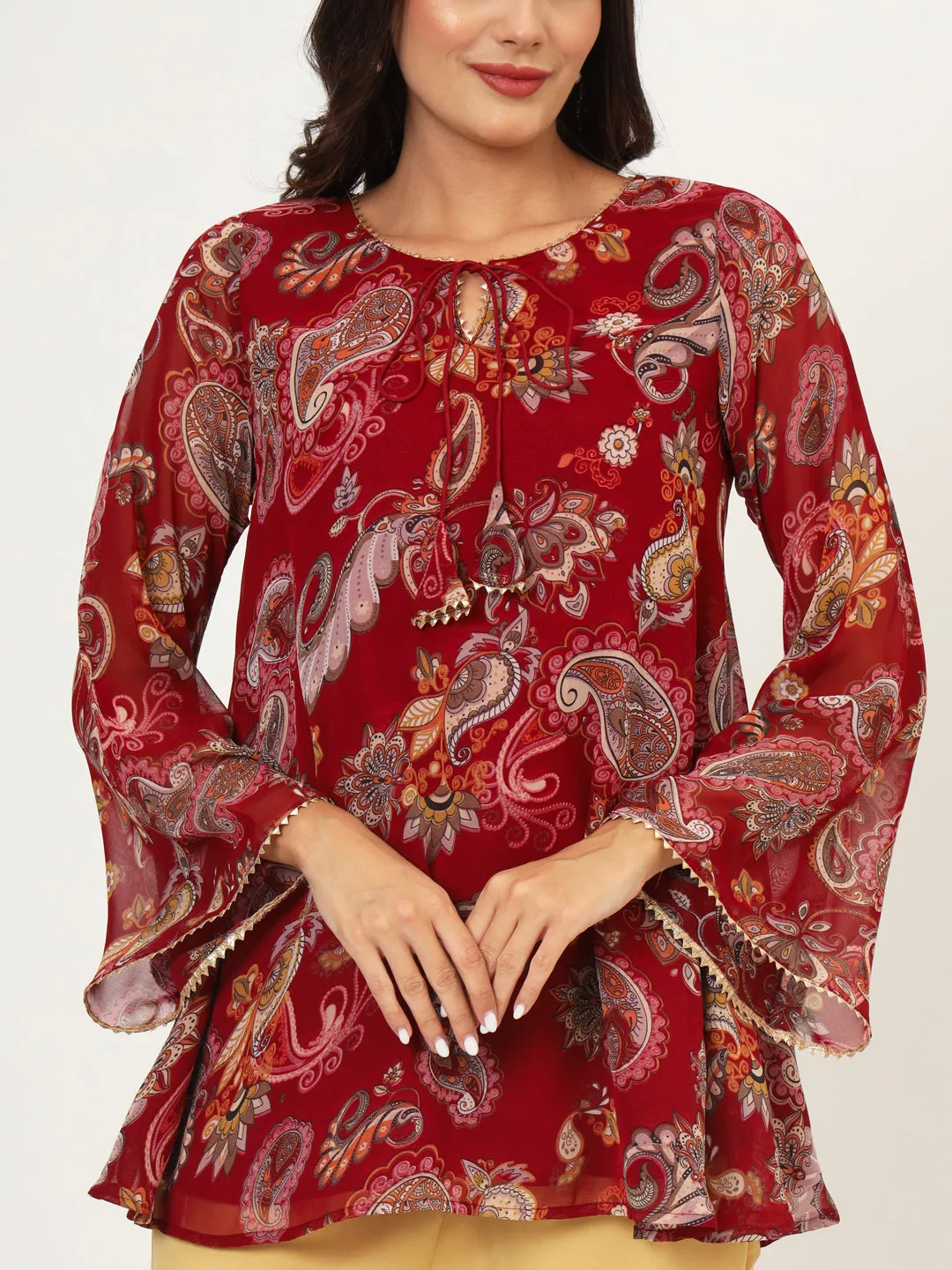 Georgette Printed A-line Kurti