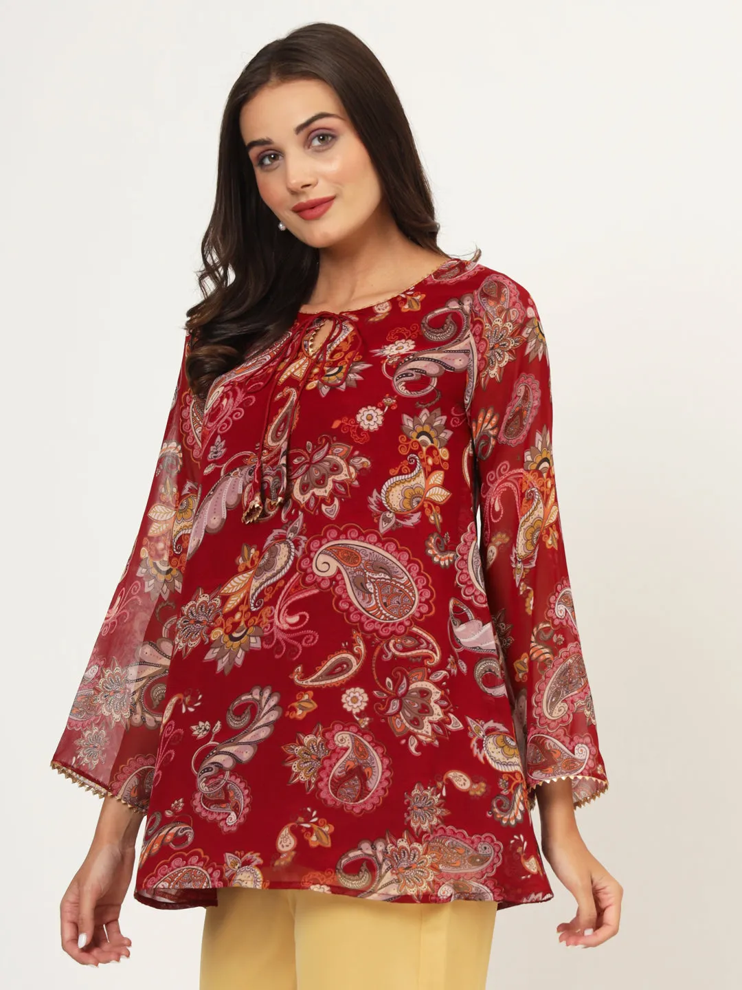 Georgette Printed A-line Kurti