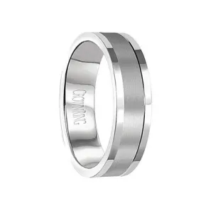 HIGASHI Brushed Cobalt Ring with Polished Beveled Edges - 6mm