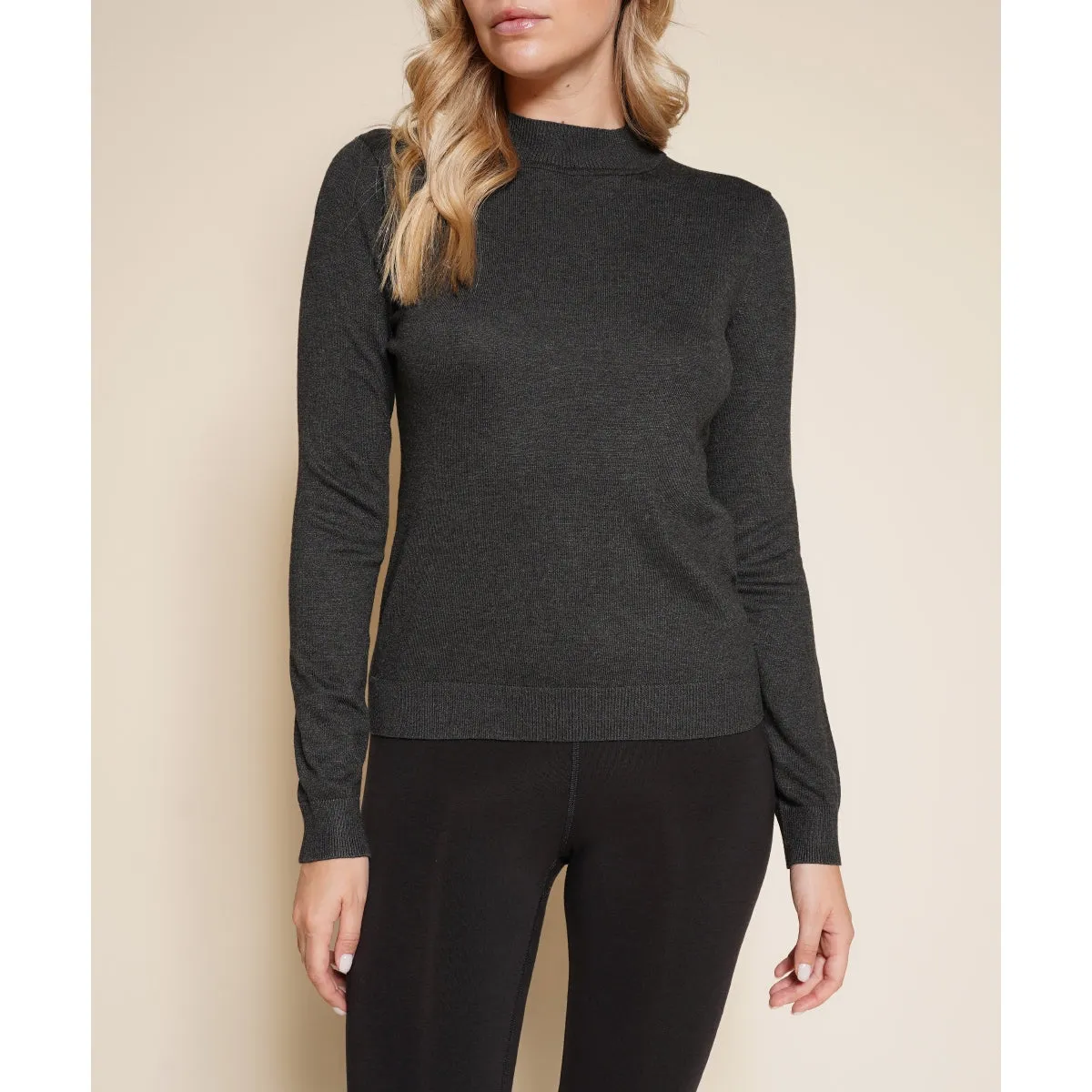 Highneck Viscose Sweater Top