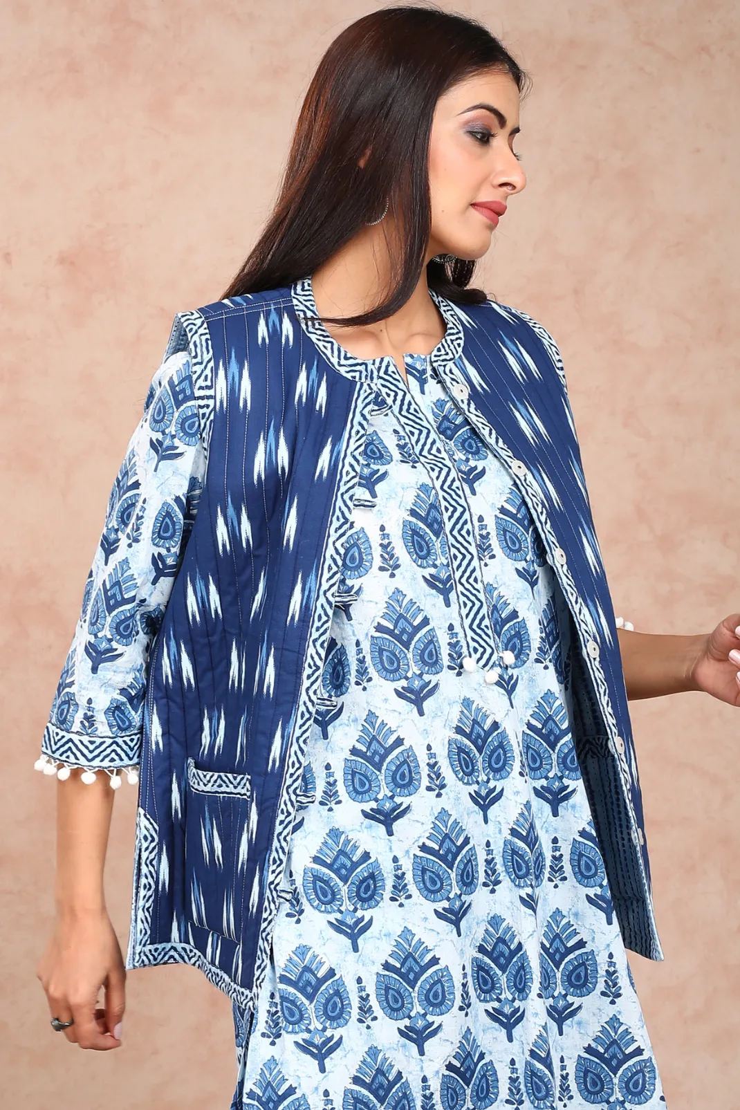 Indigo Quilted Reversible Jacket UCJ0005