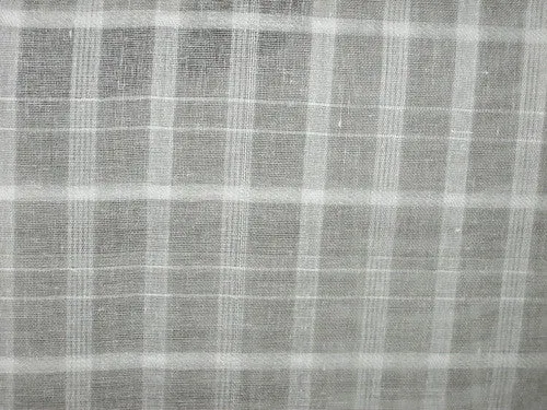 Ivory color Cotton Organdy Plaids~Width 44&quot;