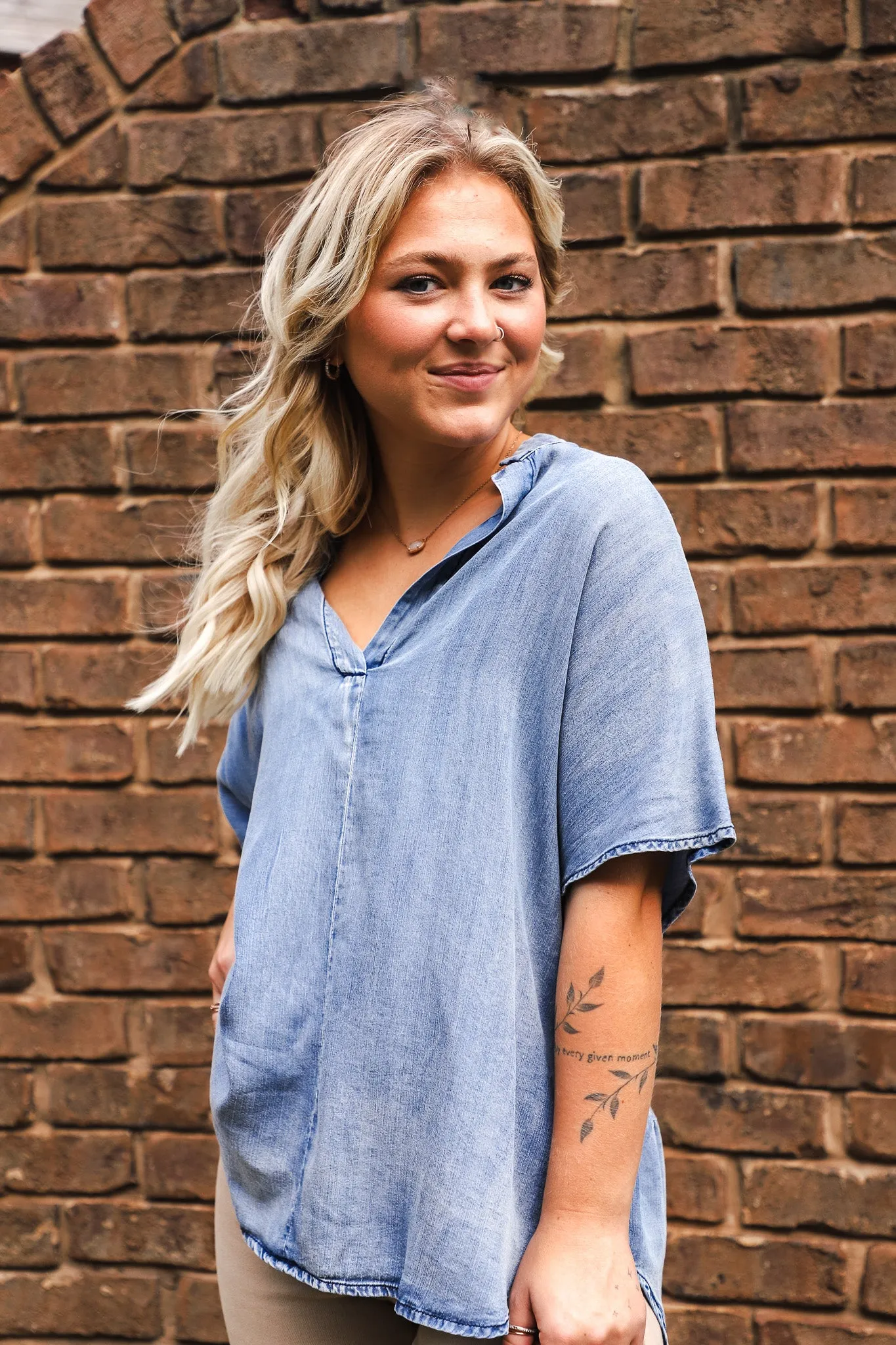 Jenna Oversized Denim Blouse