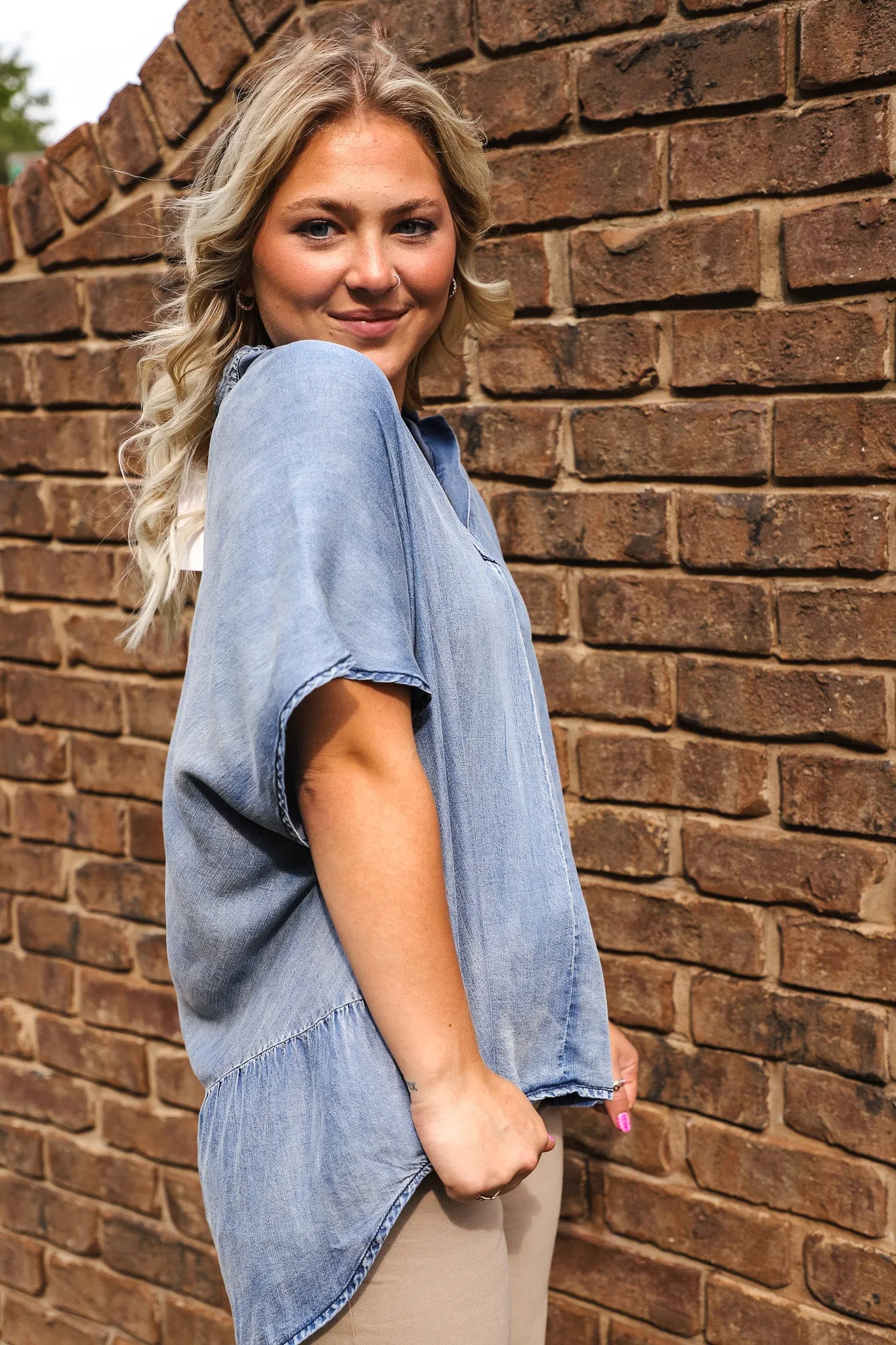 Jenna Oversized Denim Blouse