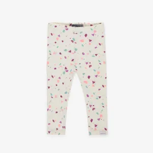 Legging crème long avec un motif multicolore en jersey, bébé || Cream long legging with a multicolored pattern in jersey, baby