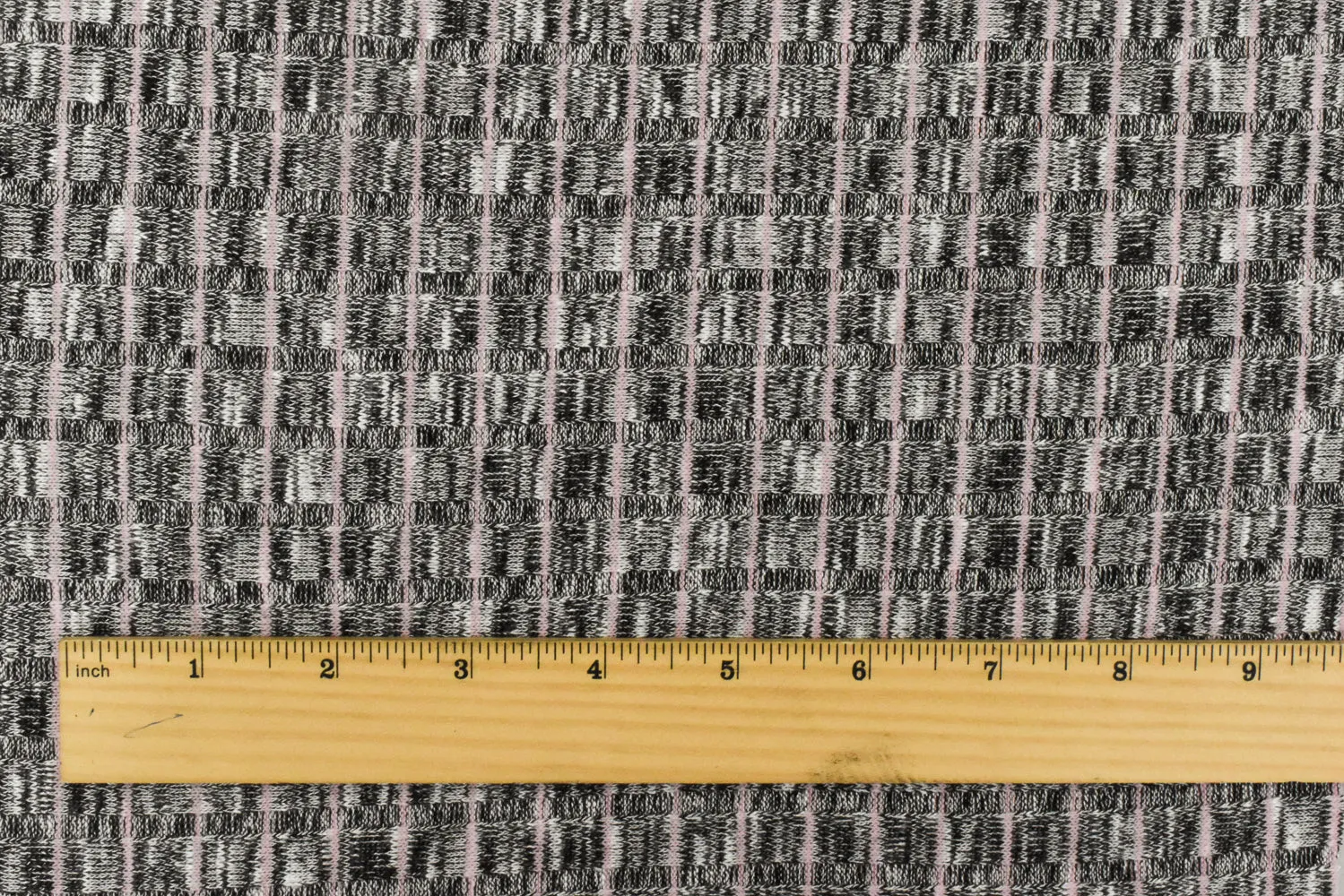 Light Pink-Black-White Stripe Stretch 8X4 Rib Knit Fabric