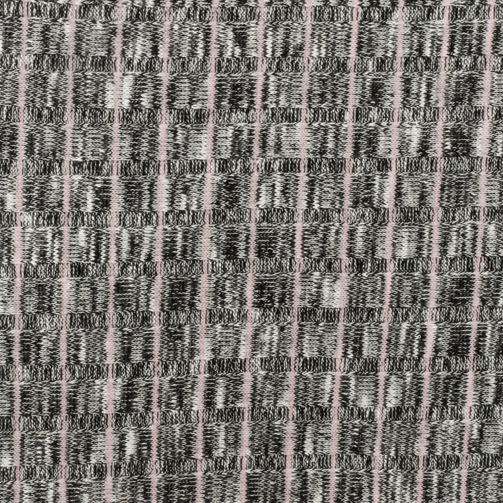 Light Pink-Black-White Stripe Stretch 8X4 Rib Knit Fabric
