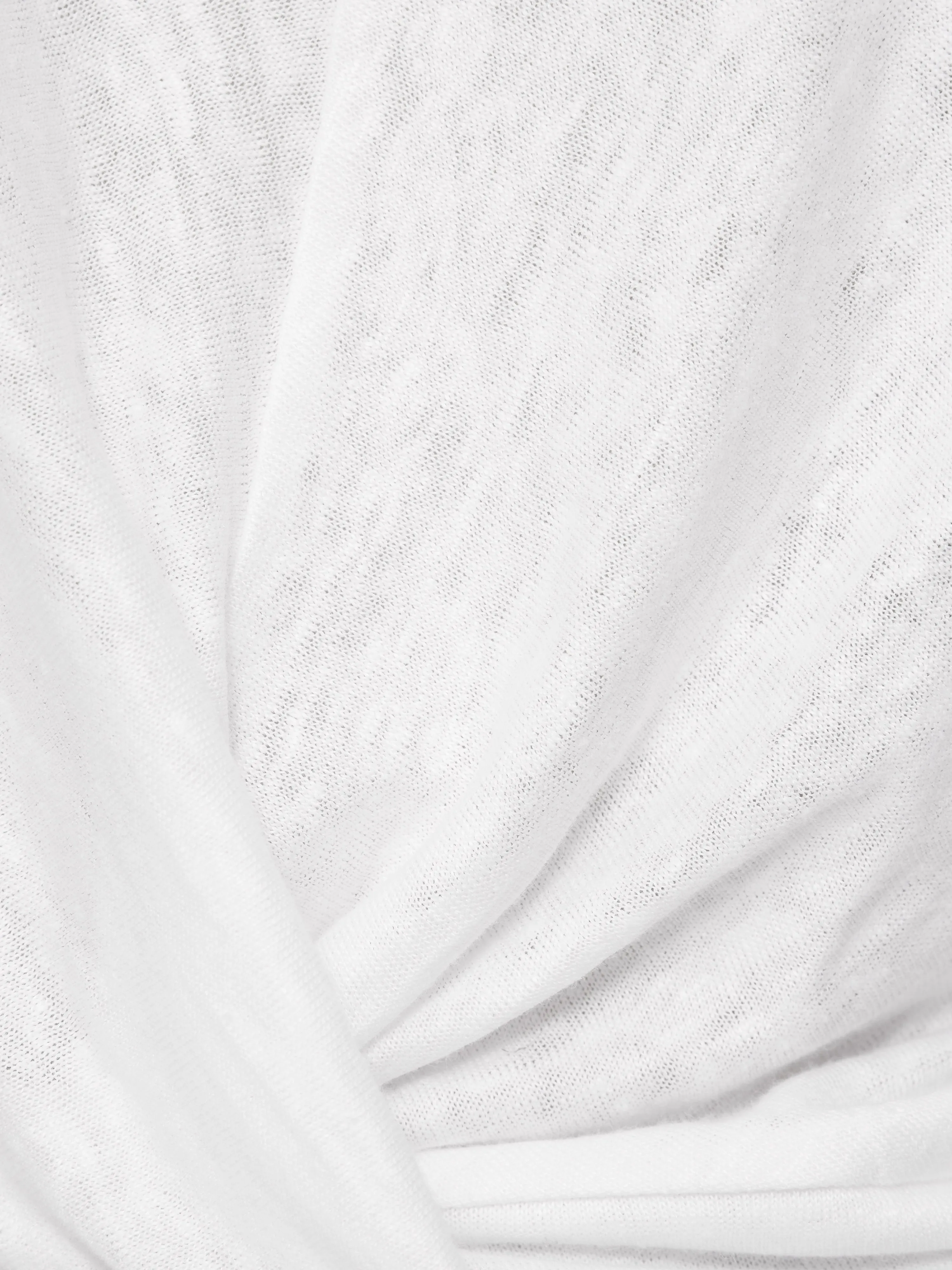 Linen Twist Front Top | White