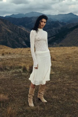 Lydia Flower Lace Midi Skirt