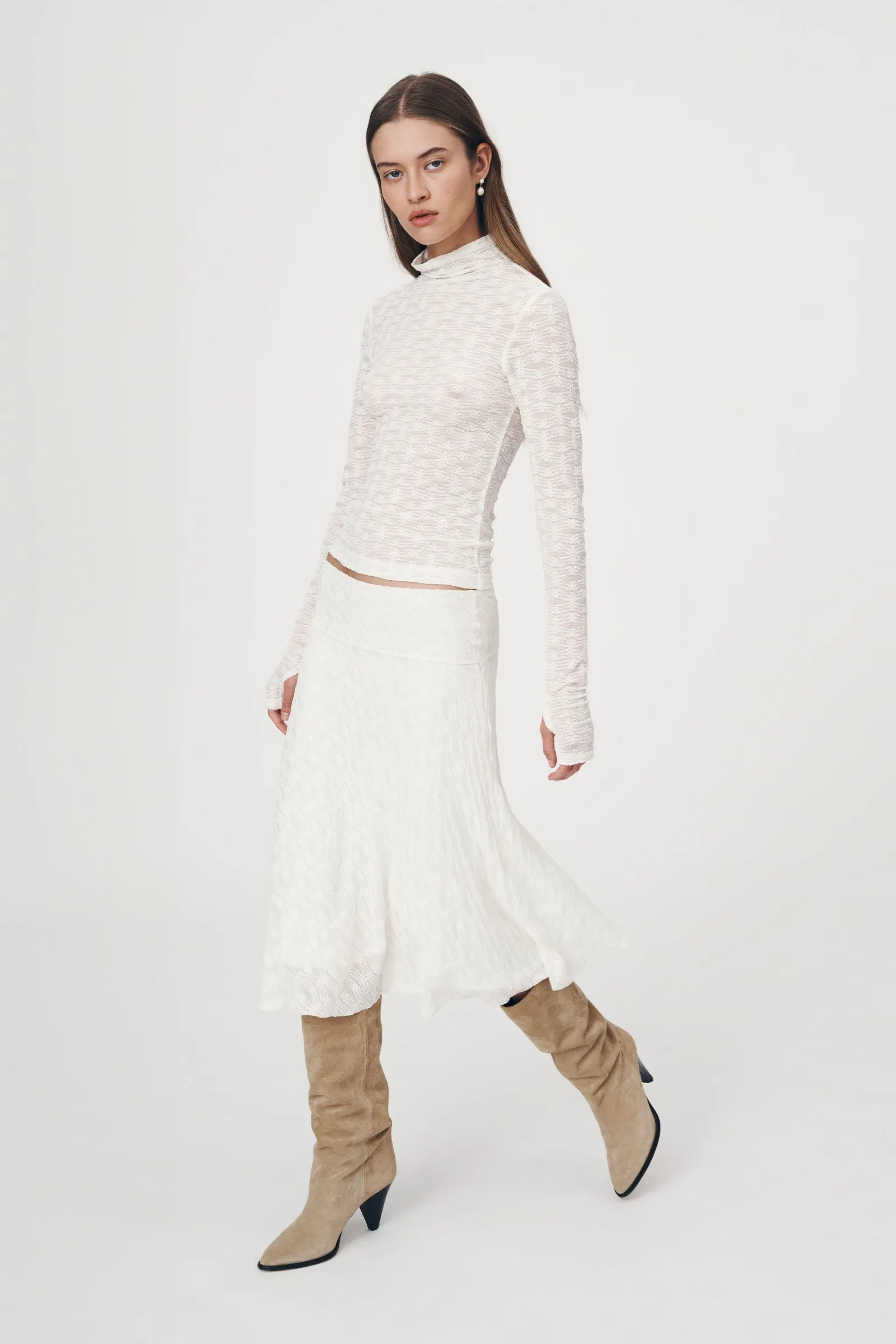 Lydia Flower Lace Midi Skirt