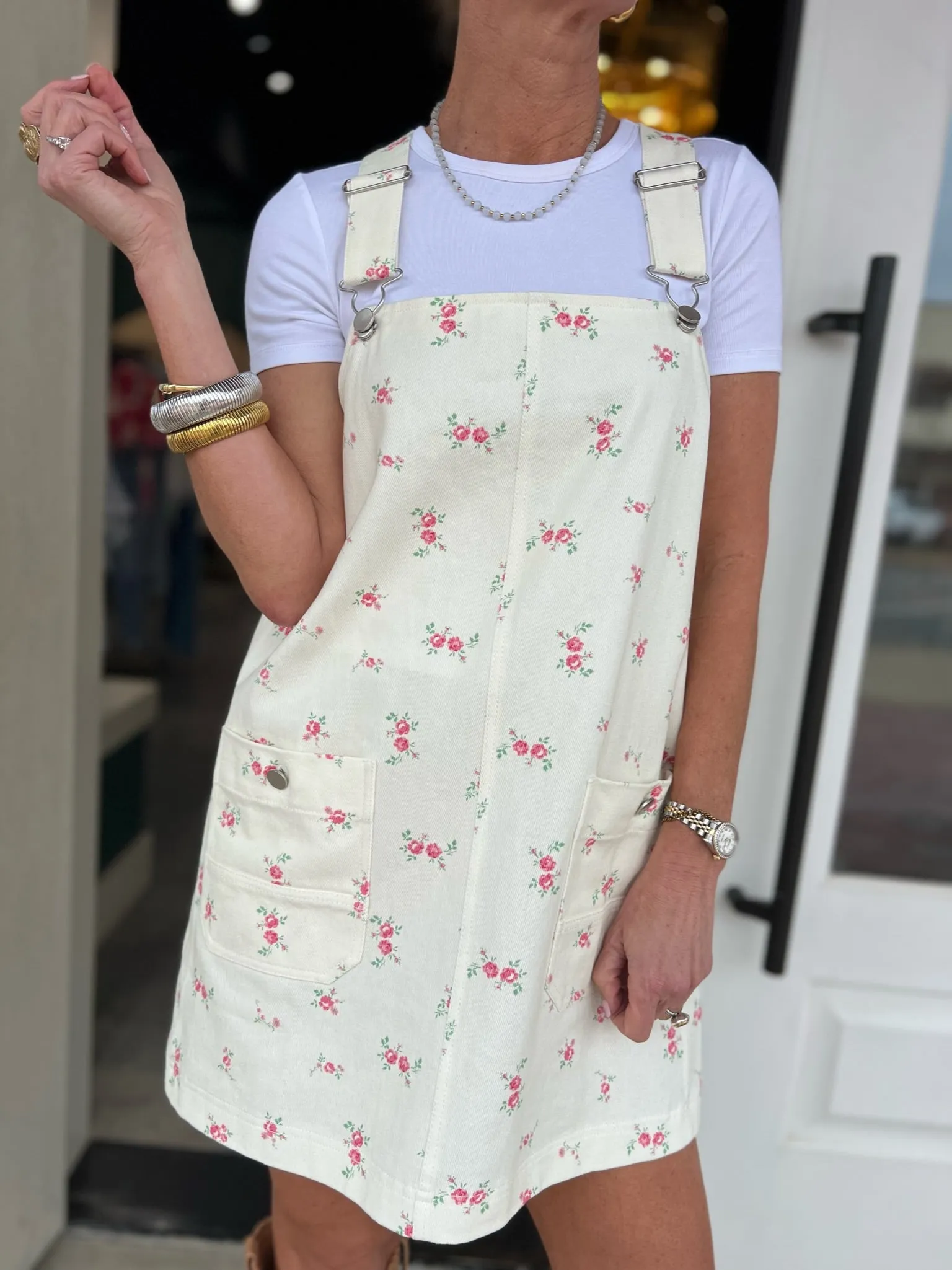 MABLE | Rosette Overall Dress