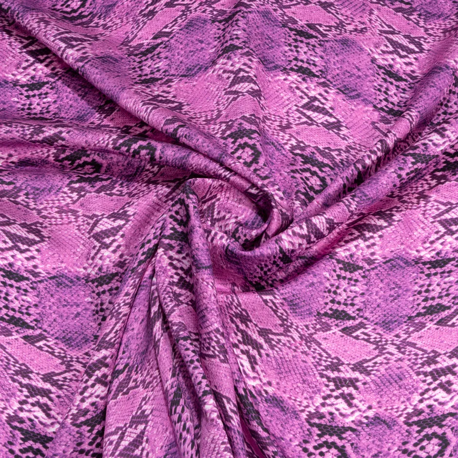 Magenta Pink Snake Printed Luxury Cotton