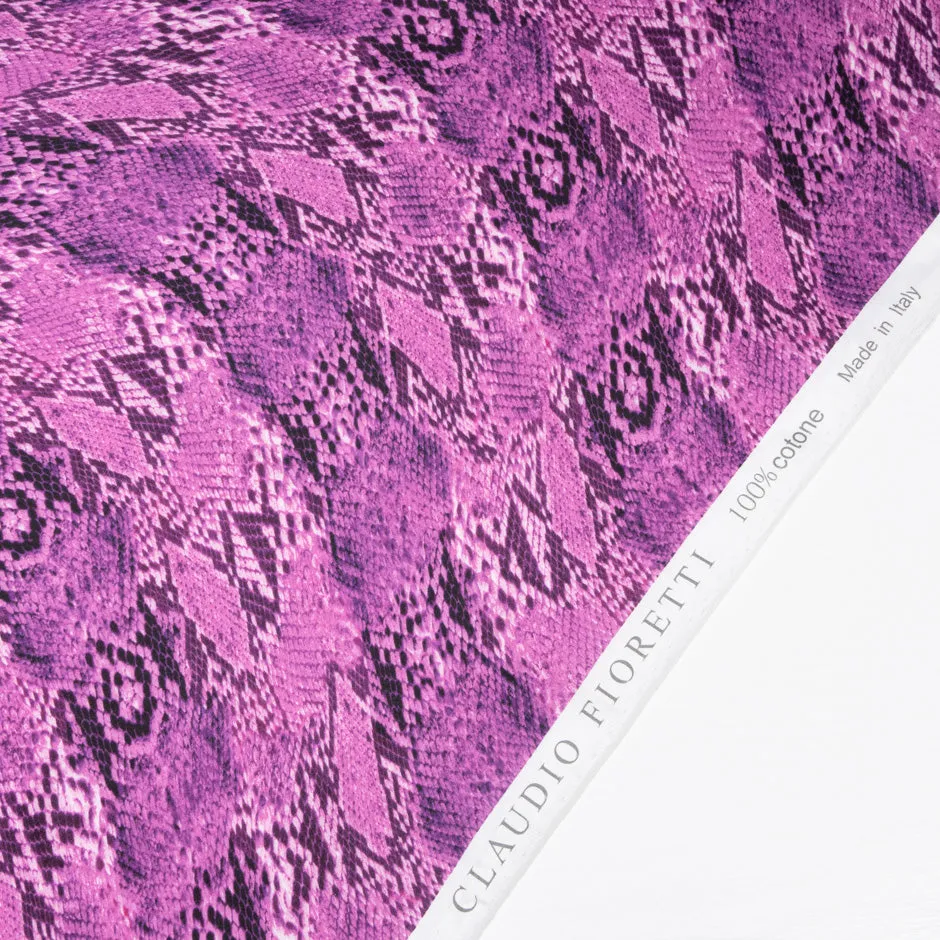 Magenta Pink Snake Printed Luxury Cotton