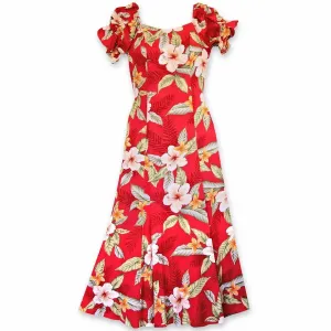 makaha red hawaiian aikane dress