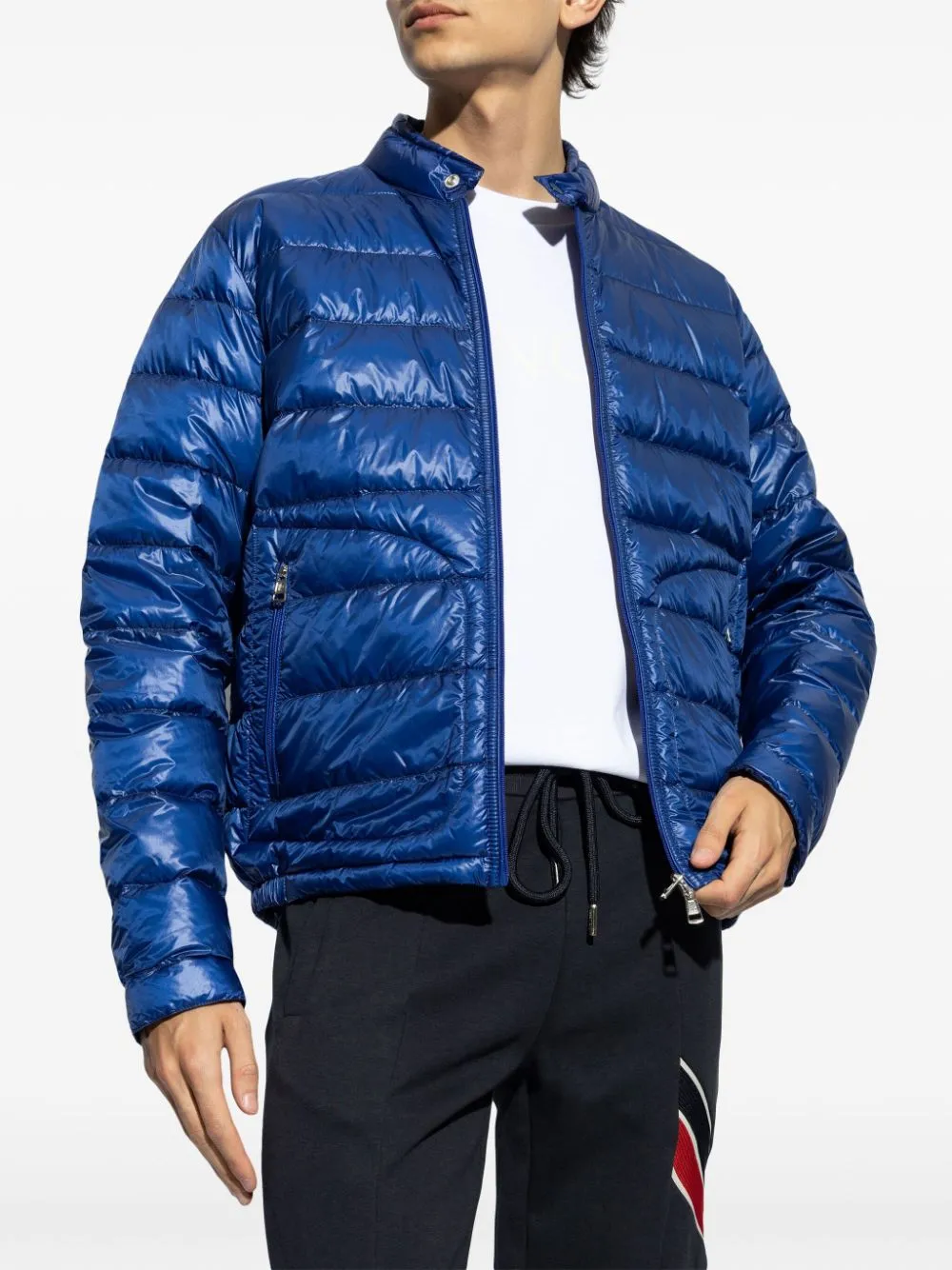 metallic finish down jacket