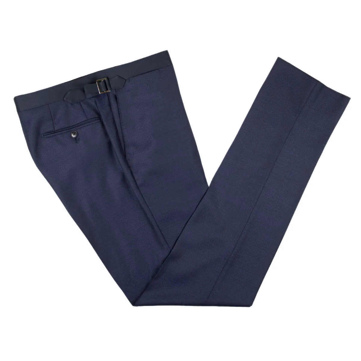 Navy Textured Wool & Silk Caccioppoli Tuxedo Suit