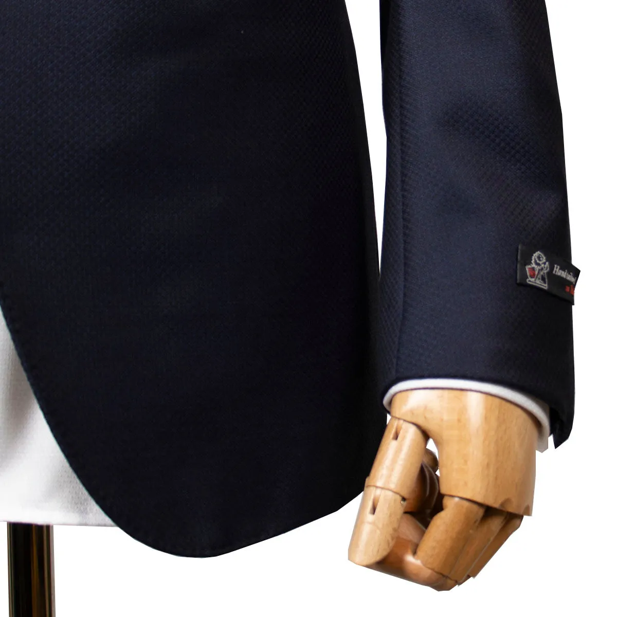Navy Textured Wool & Silk Caccioppoli Tuxedo Suit