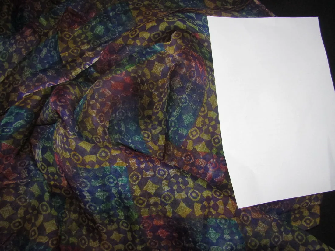 Organza printed leheriya multi-color 44" wide by the yard [11134]