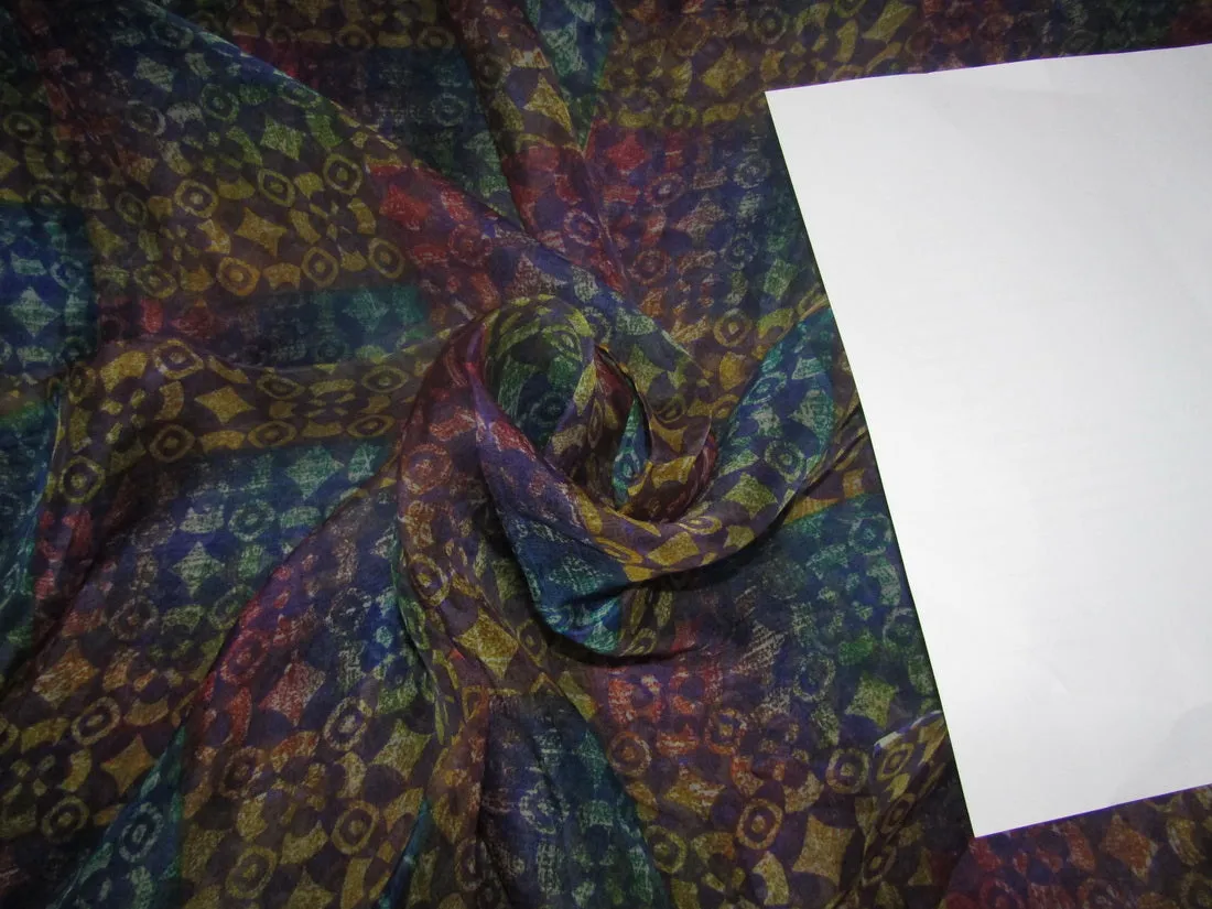 Organza printed leheriya multi-color 44" wide by the yard [11134]