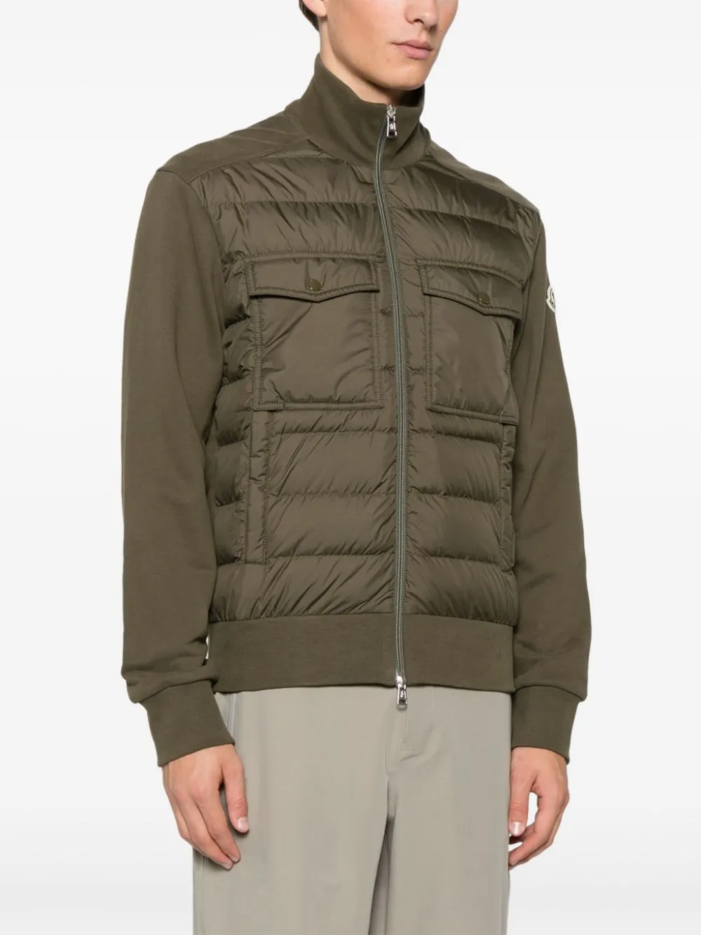 padded zip-up sweatshirt