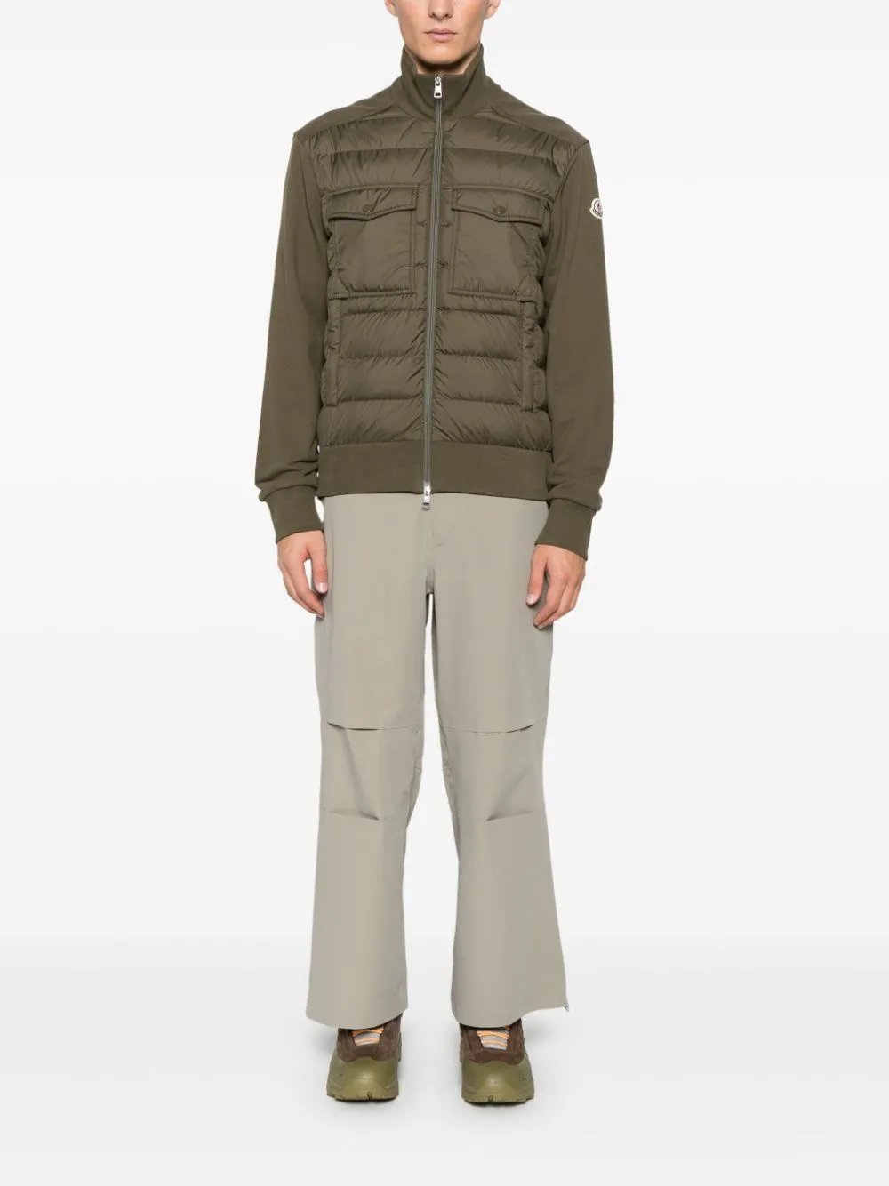 padded zip-up sweatshirt